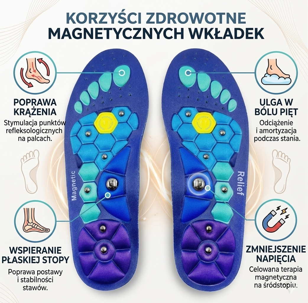 Magnetyczne wkładki do butów na bóle stopy Stepnetic™